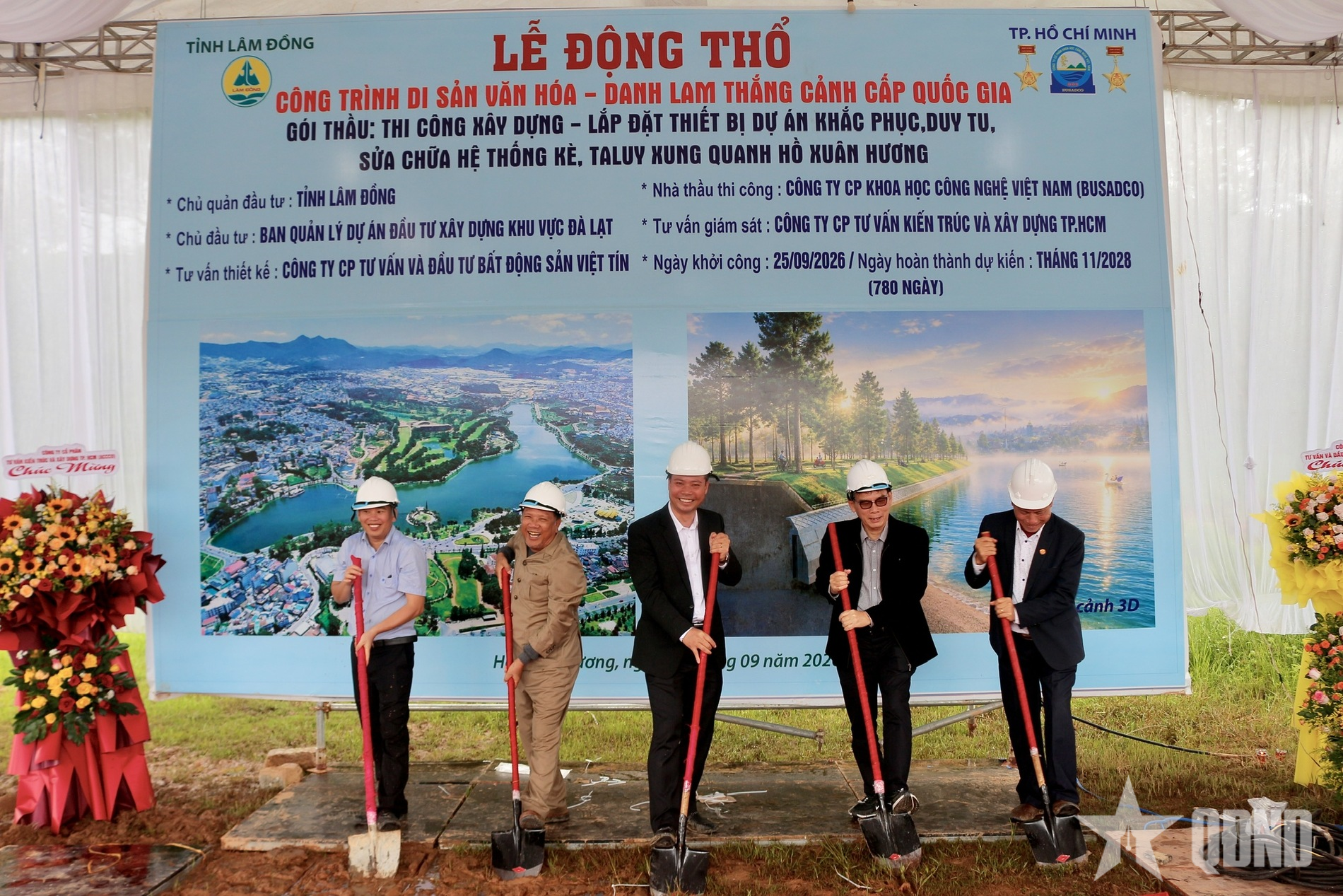 Khởi công xây dựng, sửa chữa kè hồ Xuân Hương (tỉnh Lâm Đồng)